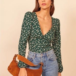 NWT Reformation Nell Top in Annette Green Floral
